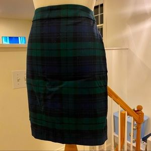 J. Crew blackwatch plaid pencil skirt 0P